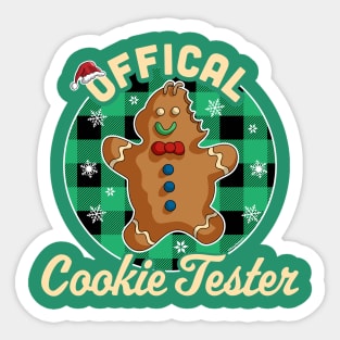 Official Cookie Tester Christmas Baking Team Gingerbread Man Sticker